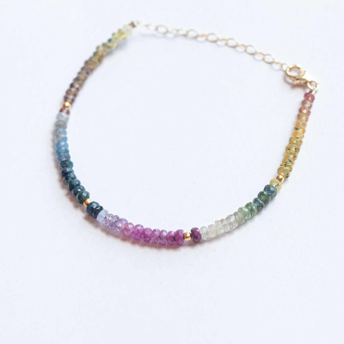 Rainbow Sapphire Beaded Bracelet - Willow & Luna