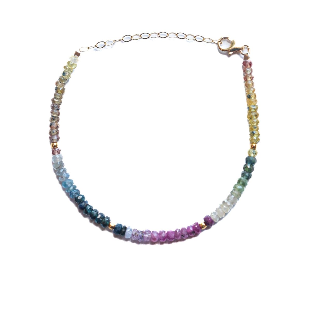 Rainbow Sapphire Beaded Bracelet - Willow & Luna