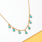 Rise & Shine Collar Necklace - Turquoise - Willow & Luna