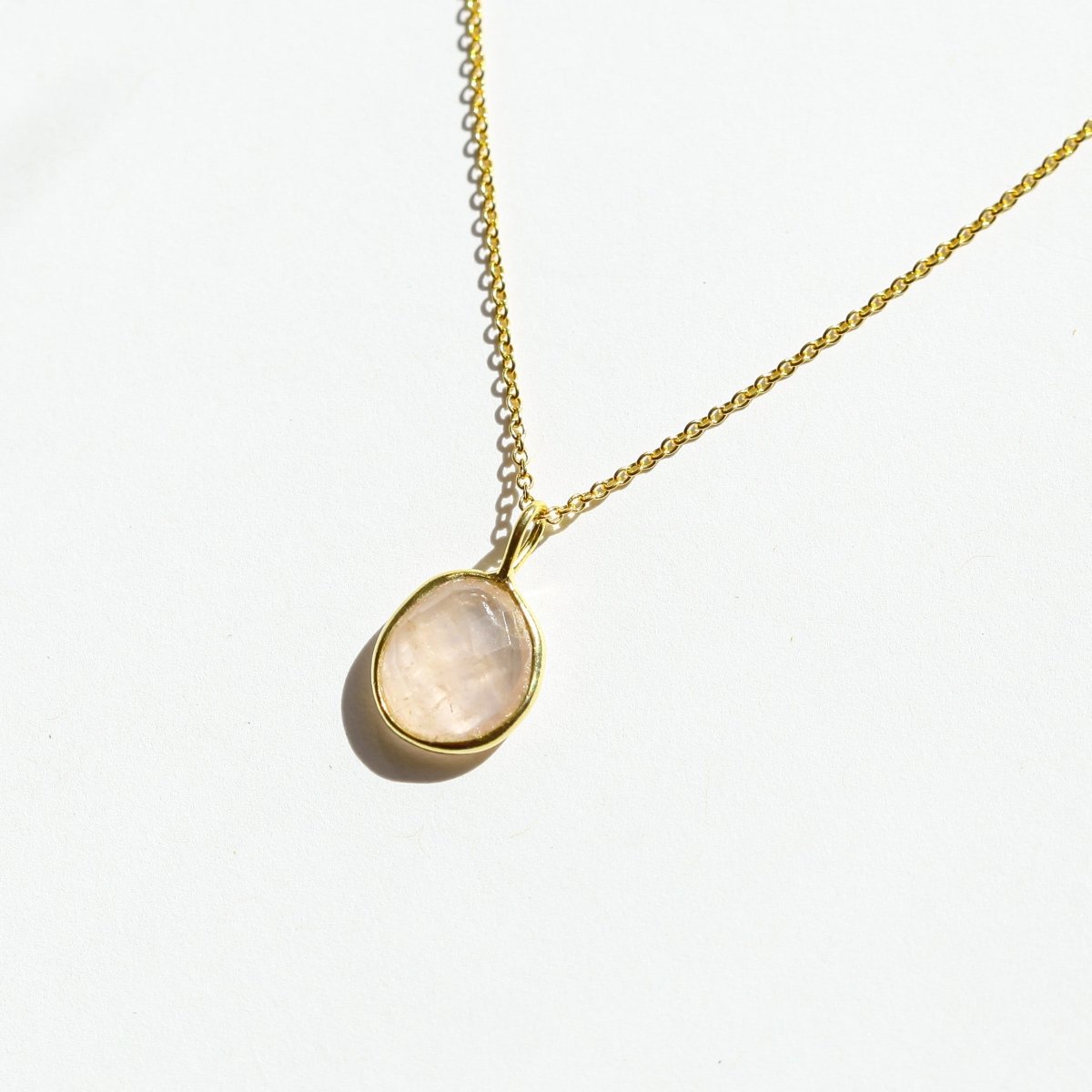 Rose Quartz Rose Cut Necklace - Willow & Luna
