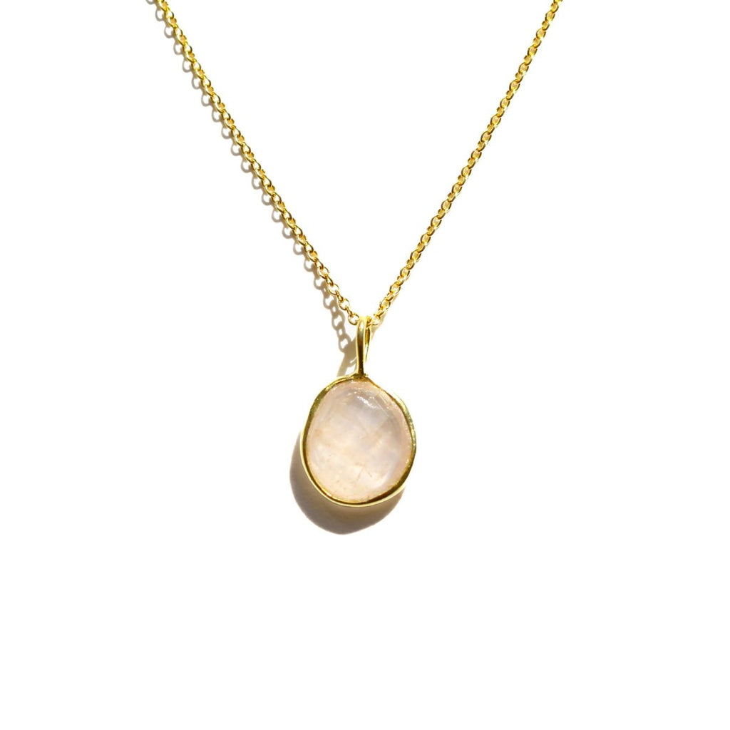 Rose Quartz Rose Cut Necklace - Willow & Luna