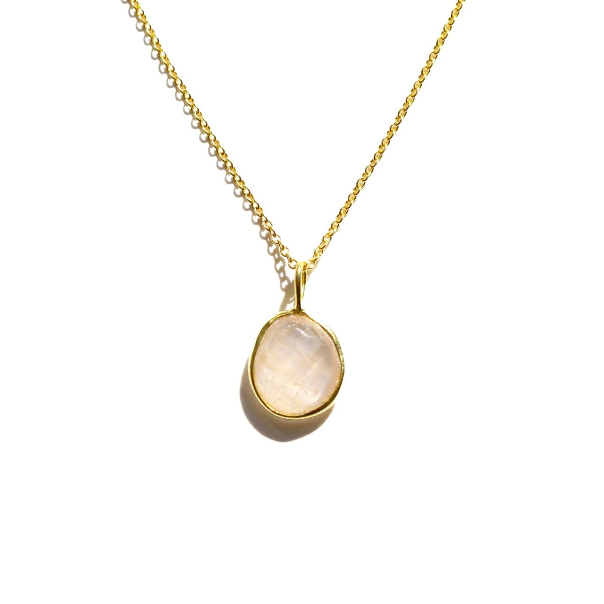 Rose Quartz Rose Cut Necklace - Willow & Luna