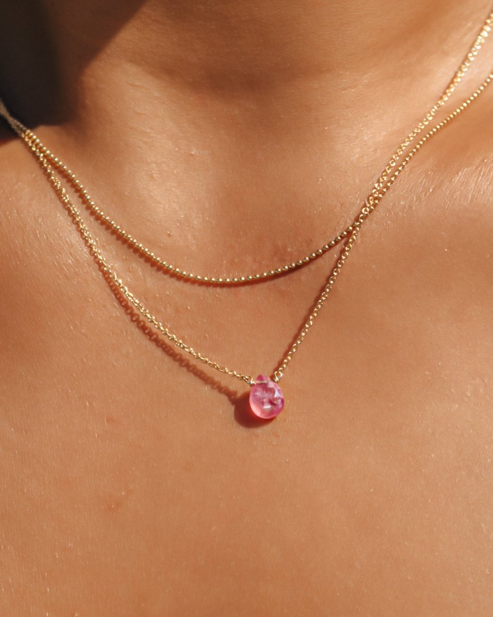 Ruby Little Gemstone Necklace - Willow & Luna