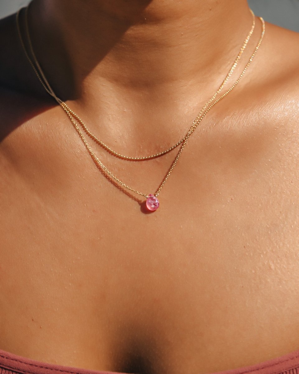 Ruby Little Gemstone Necklace - Willow & Luna