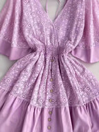 Ruffle Hem Tie Back Lace Mini Dress - Willow & Luna