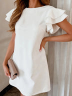 Ruffled Layered Short Sleeve Mini Dress - Willow & Luna