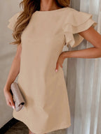 Ruffled Layered Short Sleeve Mini Dress - Willow & Luna