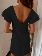 Ruffled Layered Short Sleeve Mini Dress - Willow & Luna