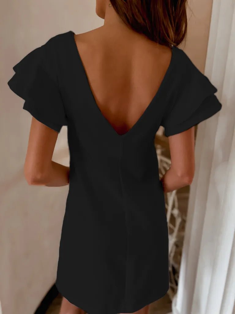 Ruffled Layered Short Sleeve Mini Dress - Willow & Luna