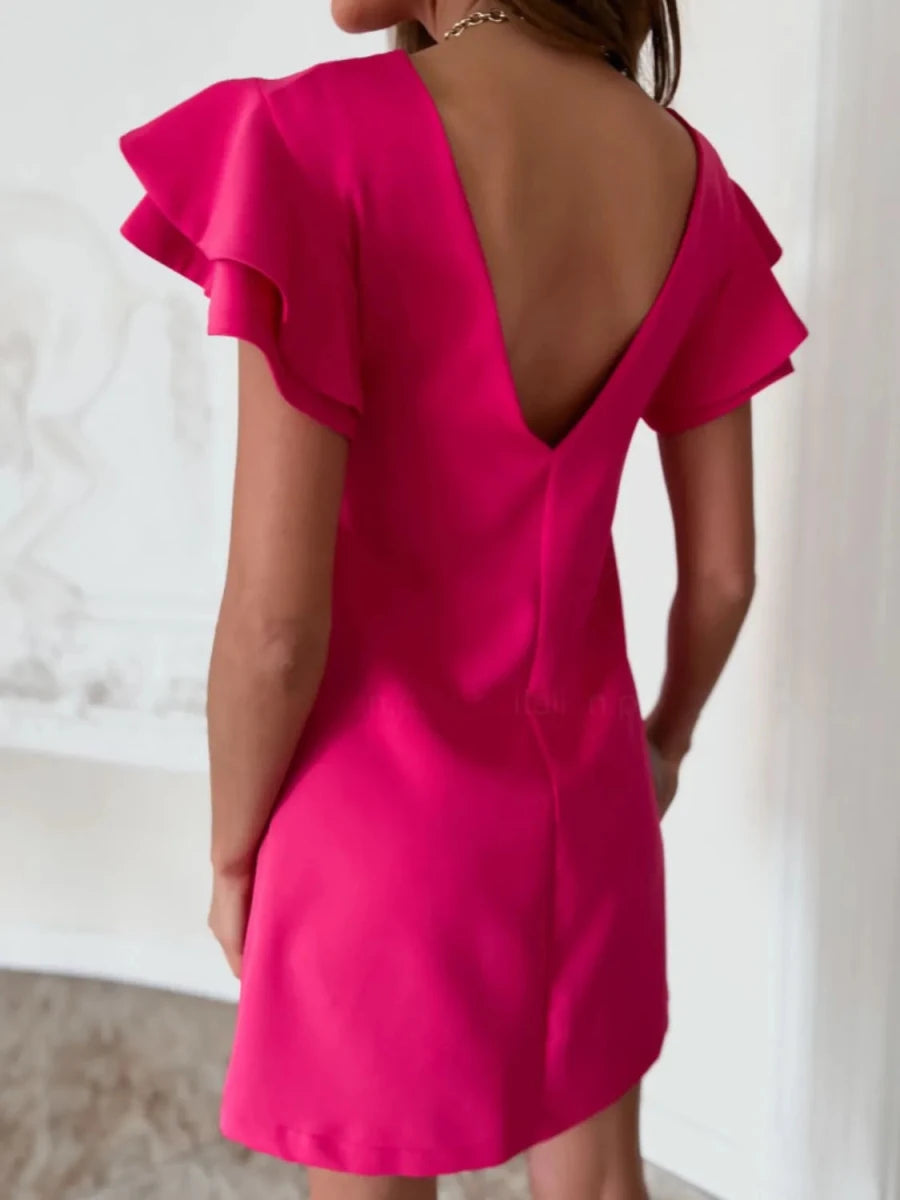 Ruffled Layered Short Sleeve Mini Dress - Willow & Luna