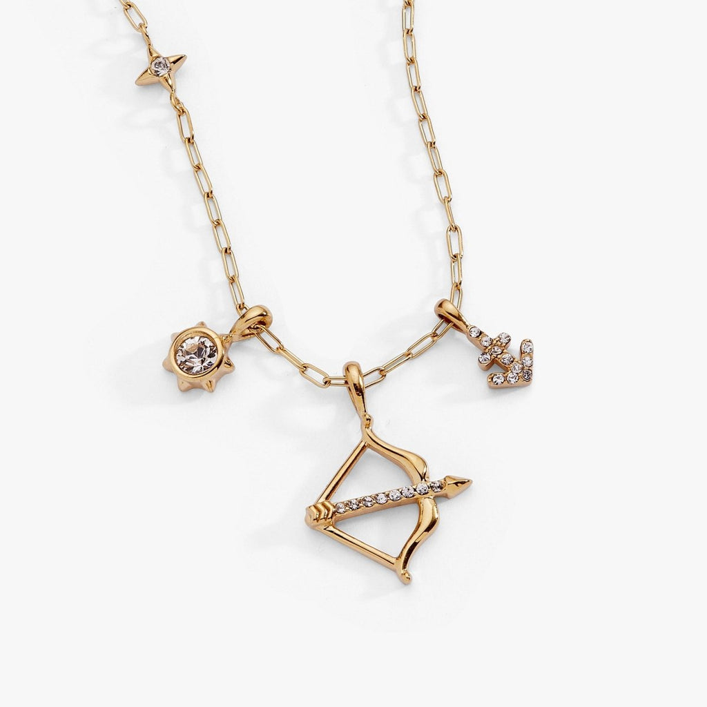 Sagittarius Zodiac Charm Cluster Necklace - Willow & Luna