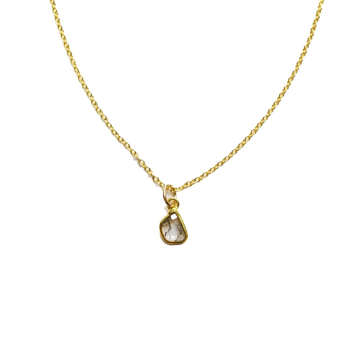 Salt and Pepper Diamond Slice Necklace - Willow & Luna
