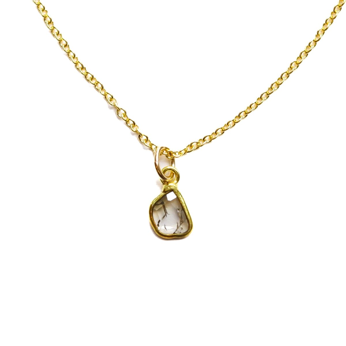 Salt and Pepper Diamond Slice Necklace - Willow & Luna