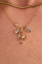 Scorpio Zodiac Charm Cluster Necklace - Willow & Luna