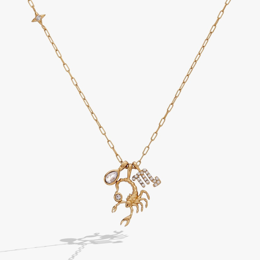 Scorpio Zodiac Charm Cluster Necklace - Willow & Luna