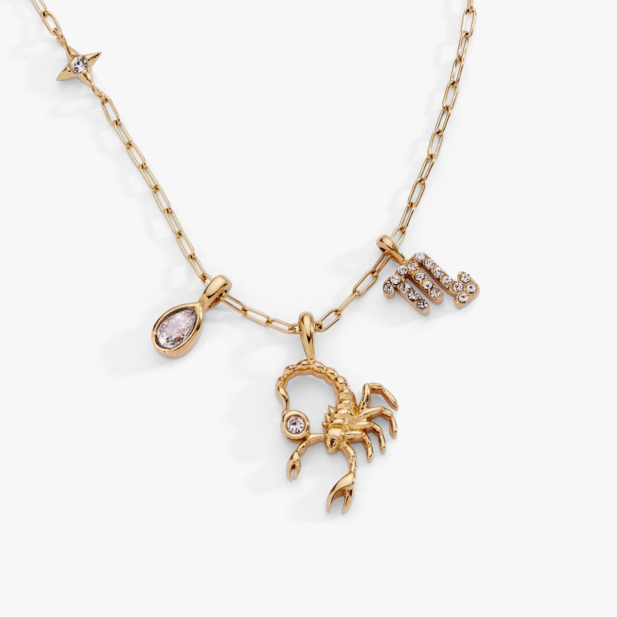 Scorpio Zodiac Charm Cluster Necklace - Willow & Luna