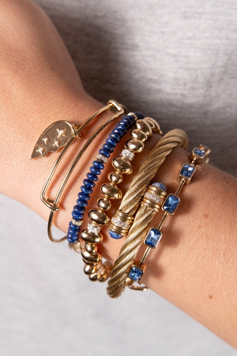 September Birthstone Emerald Cut Bangle - Willow & Luna