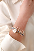 September Birthstone Emerald Cut Bangle - Willow & Luna