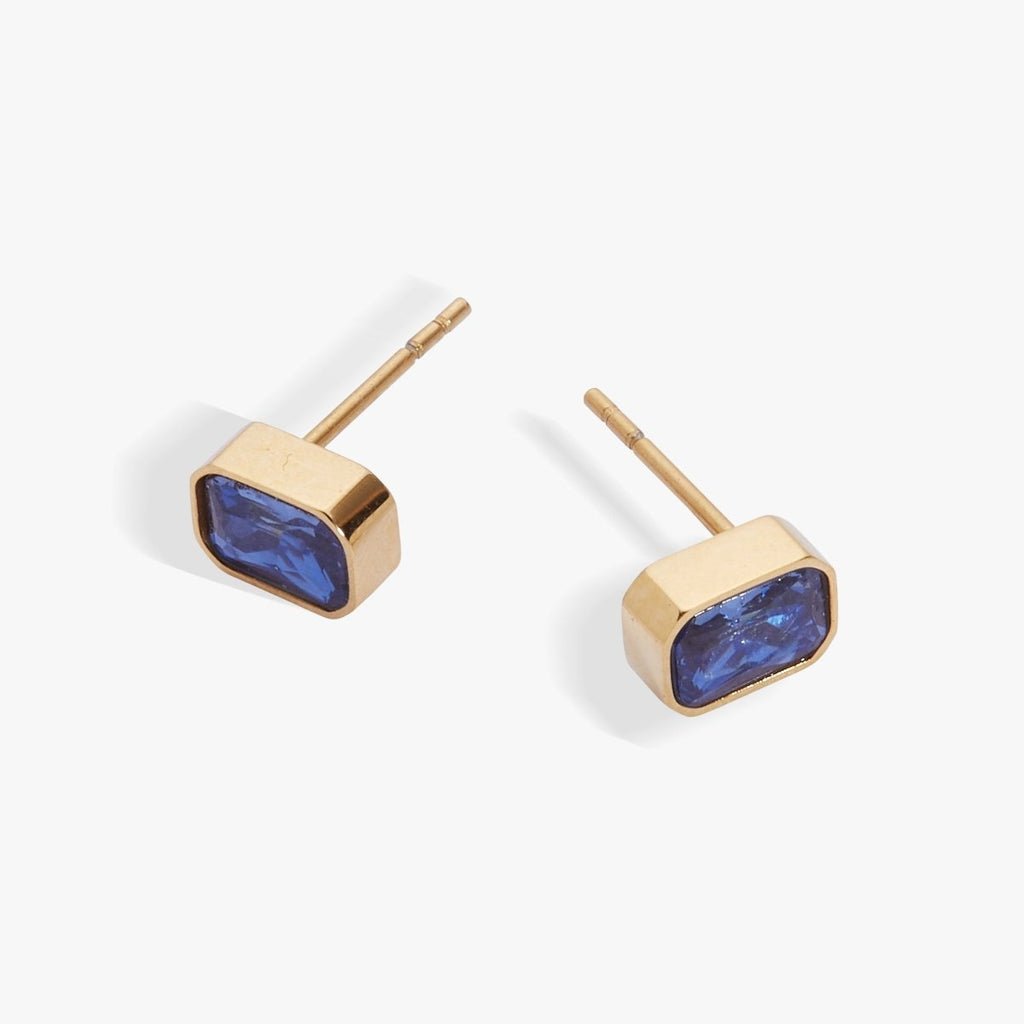September Emerald - Cut Birthstone Stud Earrings - Willow & Luna