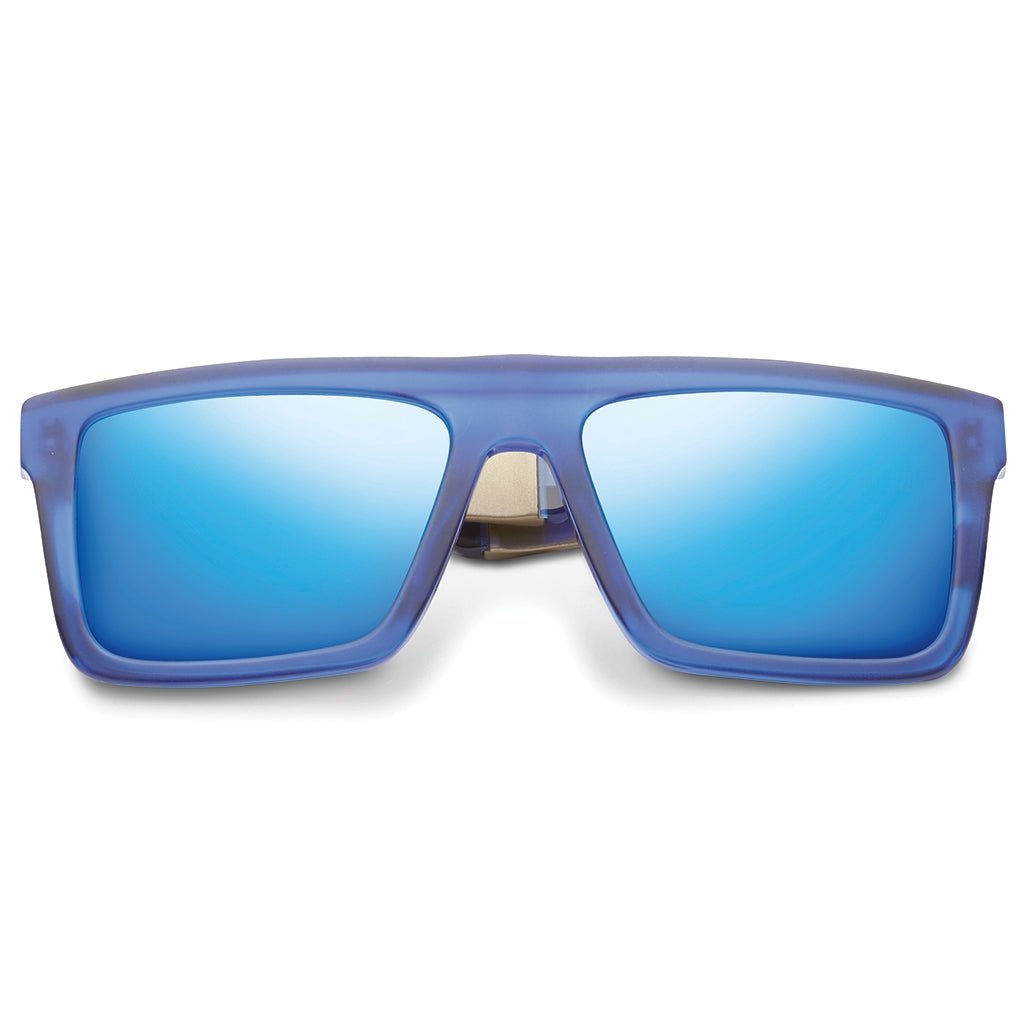 Sepulveda: Matte Midway Blue - Antique Brass / Pacific Blue Flash Lens - Willow & Luna