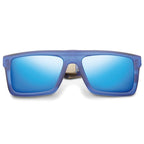 Sepulveda: Matte Midway Blue - Antique Brass / Pacific Blue Flash Lens - Willow & Luna