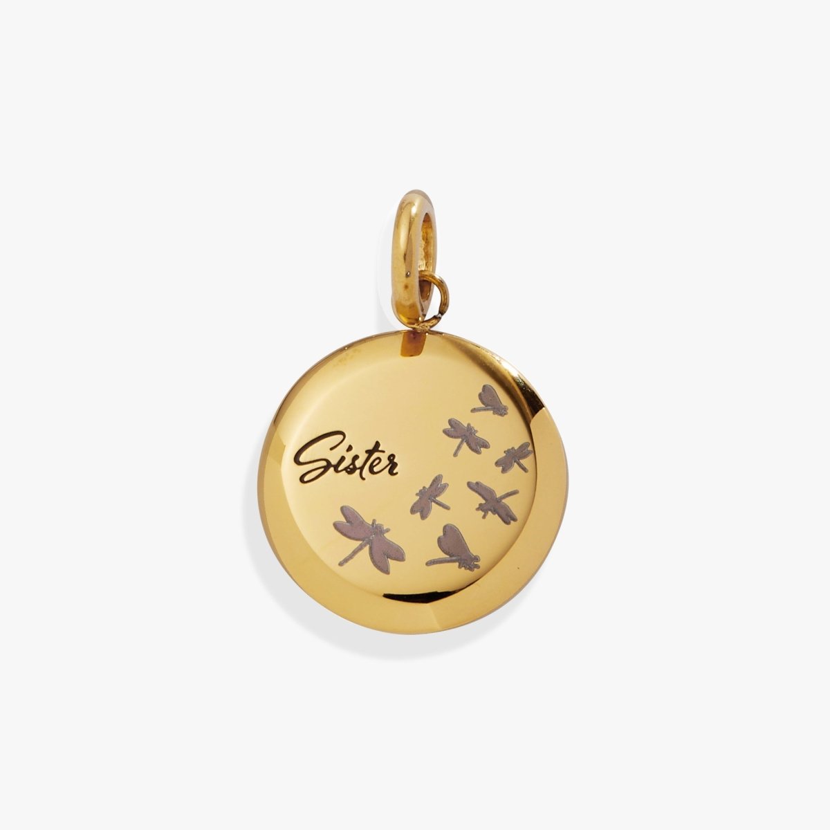 Sister Dragonfly Disc Charm - Willow & Luna