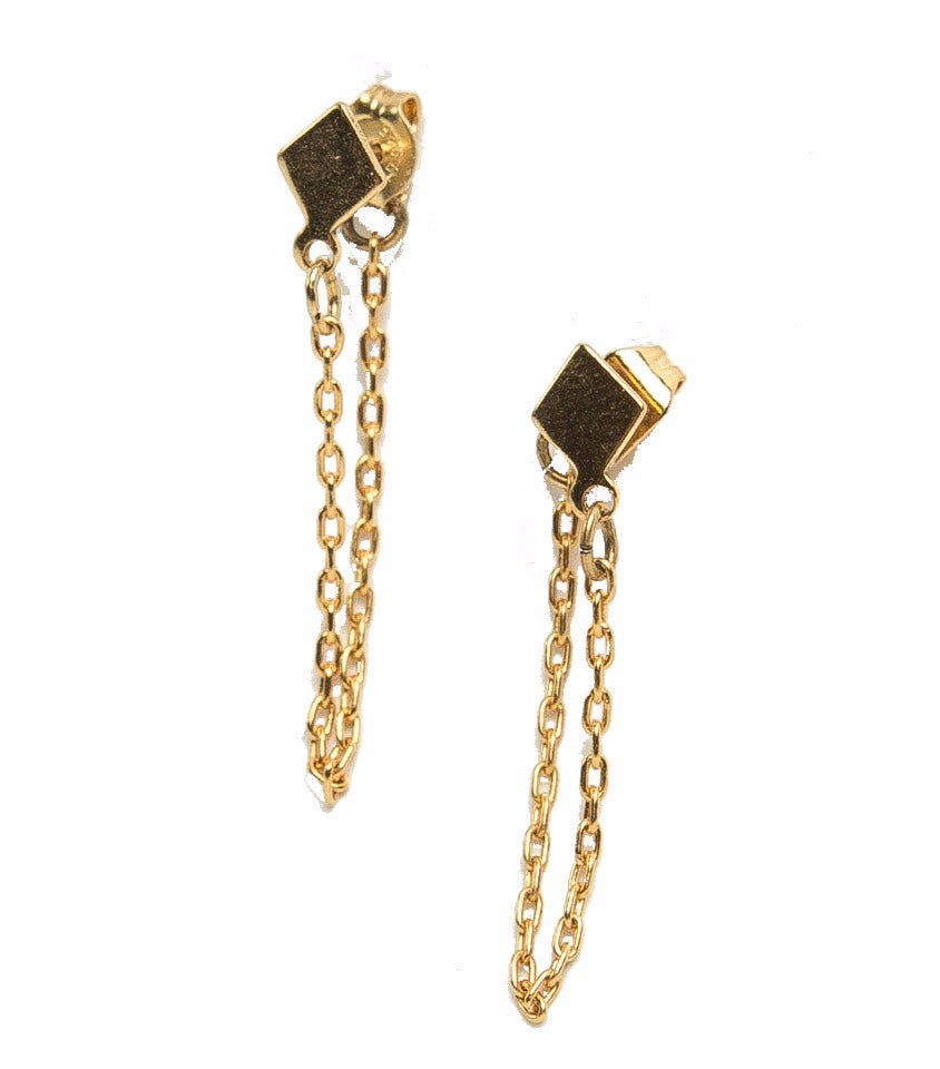 Small Diamond & Chain Studs - Willow & Luna