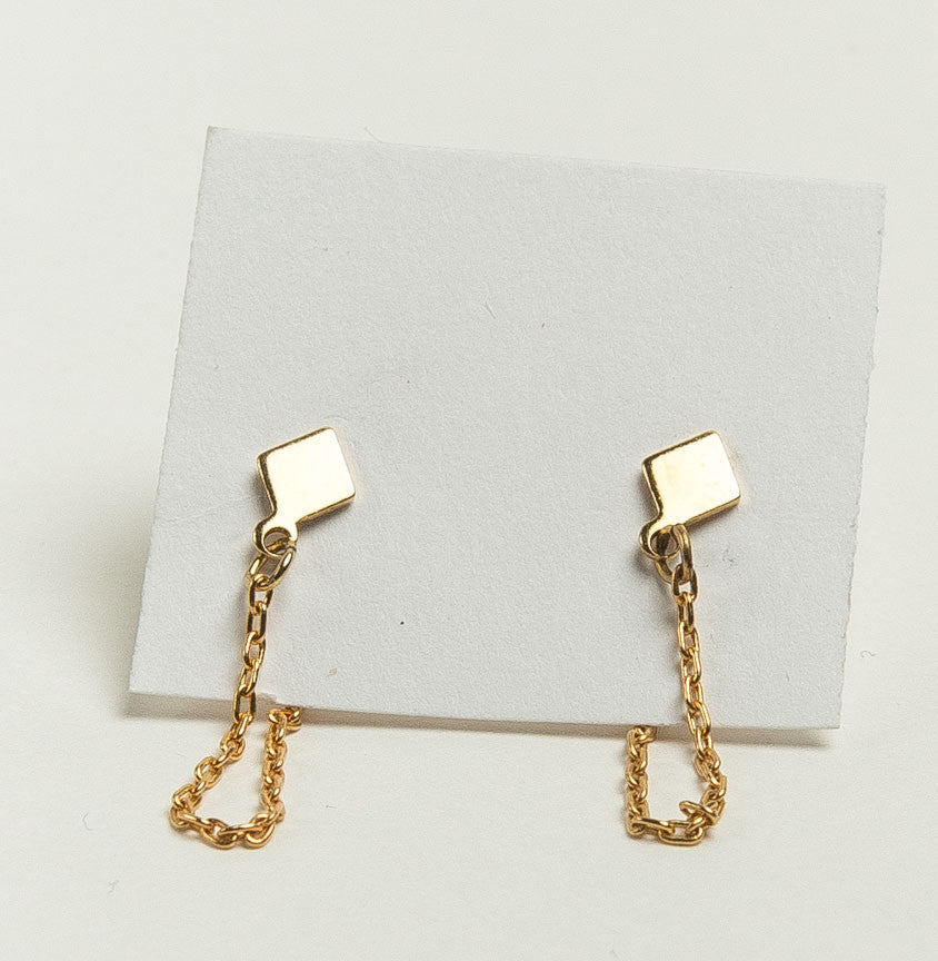 Small Diamond & Chain Studs - Willow & Luna