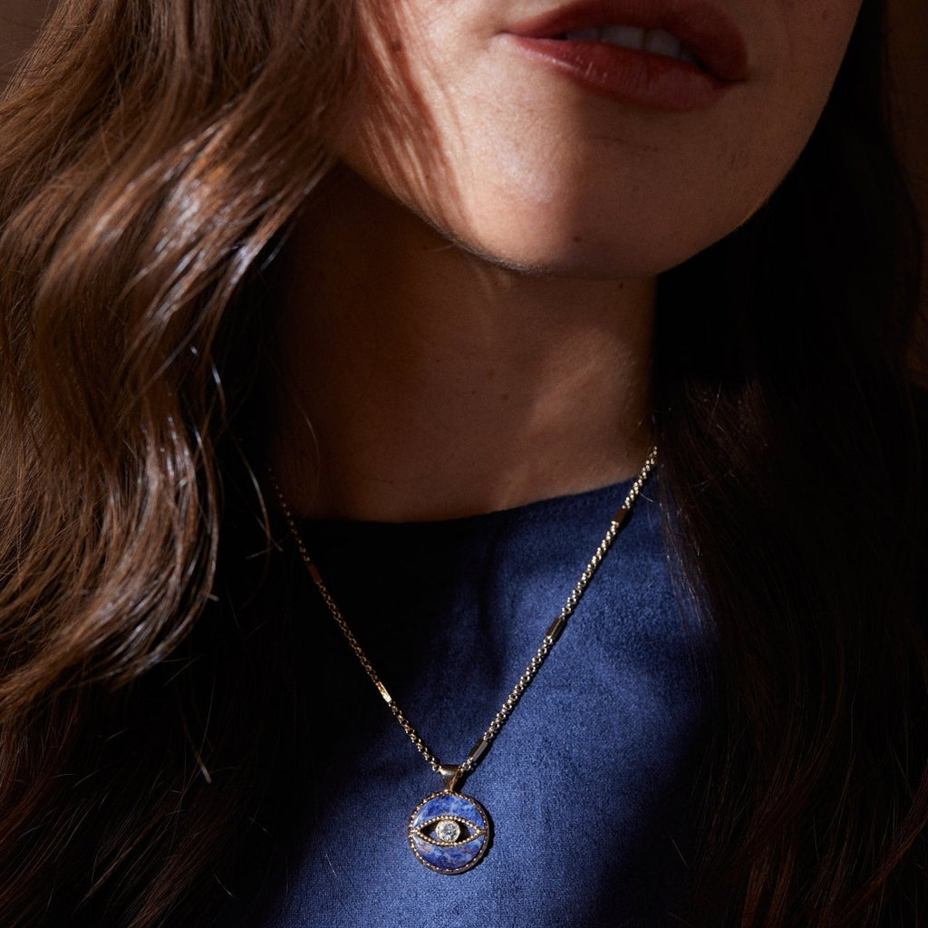 Sodalite Evil Eye Necklace - Willow & Luna
