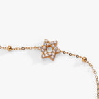 Star of David Delicate Pave Beaded Chain Bracelet - Willow & Luna