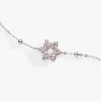Star of David Delicate Pave Beaded Chain Bracelet - Willow & Luna