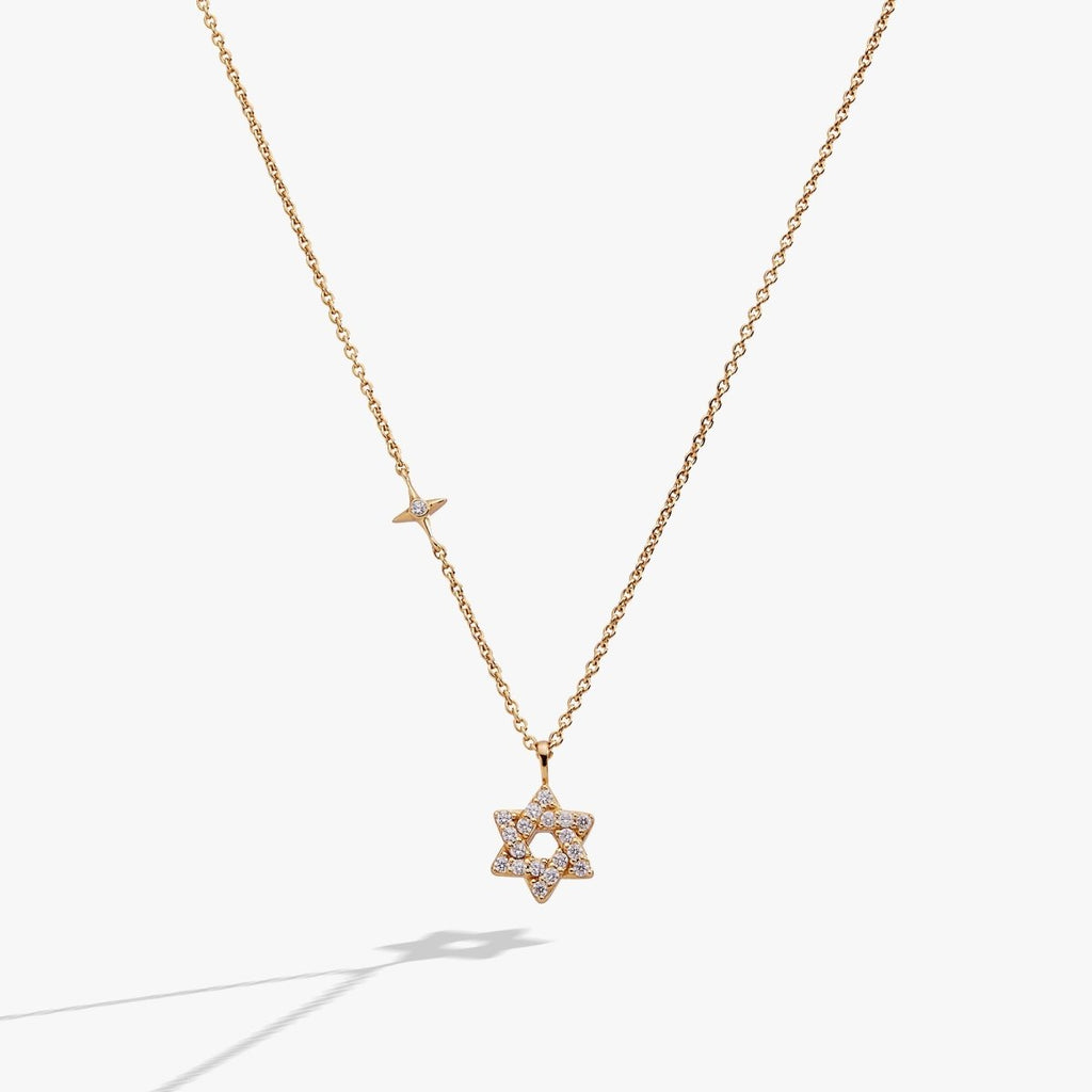 Star of David Delicate Pave Crystal Pendant Necklace - Willow & Luna