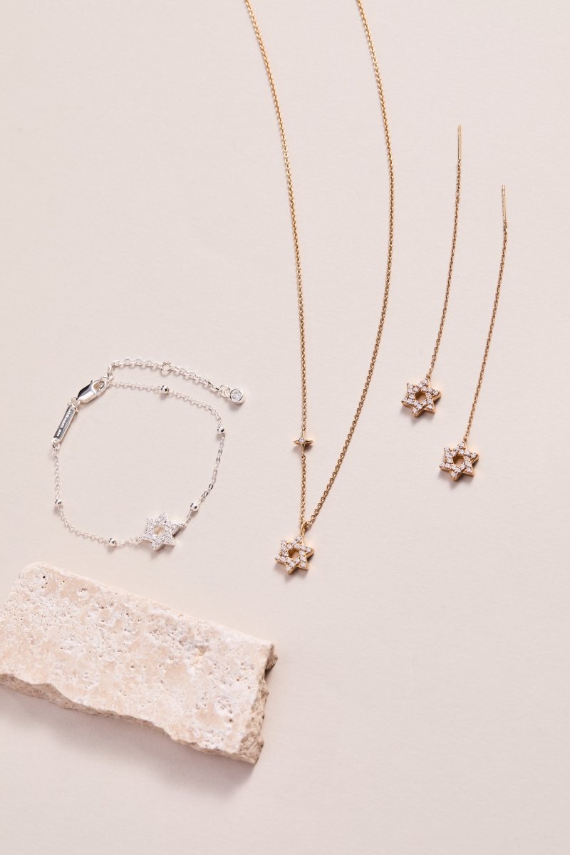 Star of David Delicate Pave Crystal Pendant Necklace - Willow & Luna