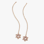 Star of David Delicate Pave Crystal Threader Earrings - Willow & Luna