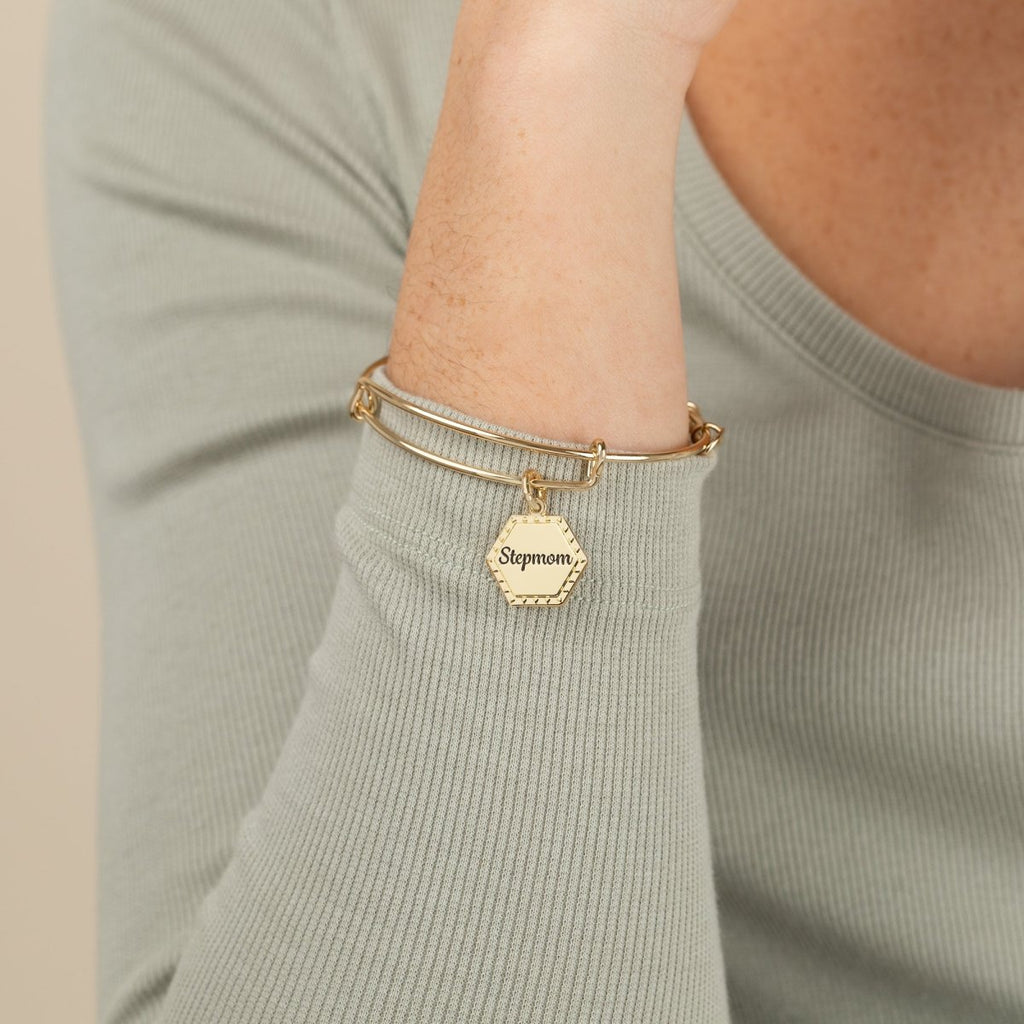Stepmom 'You're In My Heart Forever' Charm Bangle - Willow & Luna