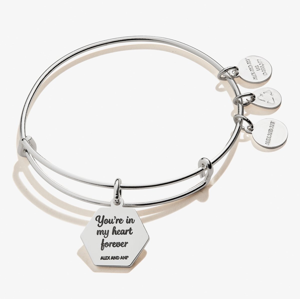 Stepmom 'You're In My Heart Forever' Charm Bangle - Willow & Luna