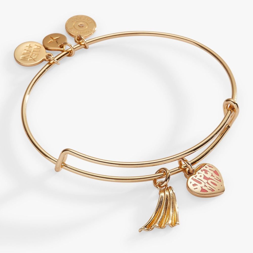 'Super Mom' Heart and Cape Charm Bangle - Willow & Luna
