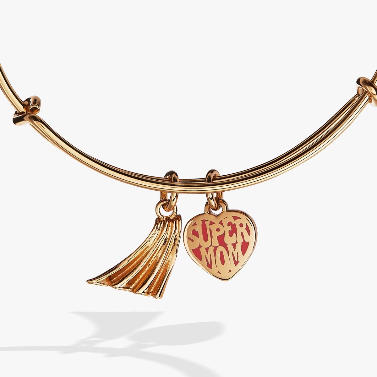 'Super Mom' Heart and Cape Charm Bangle - Willow & Luna