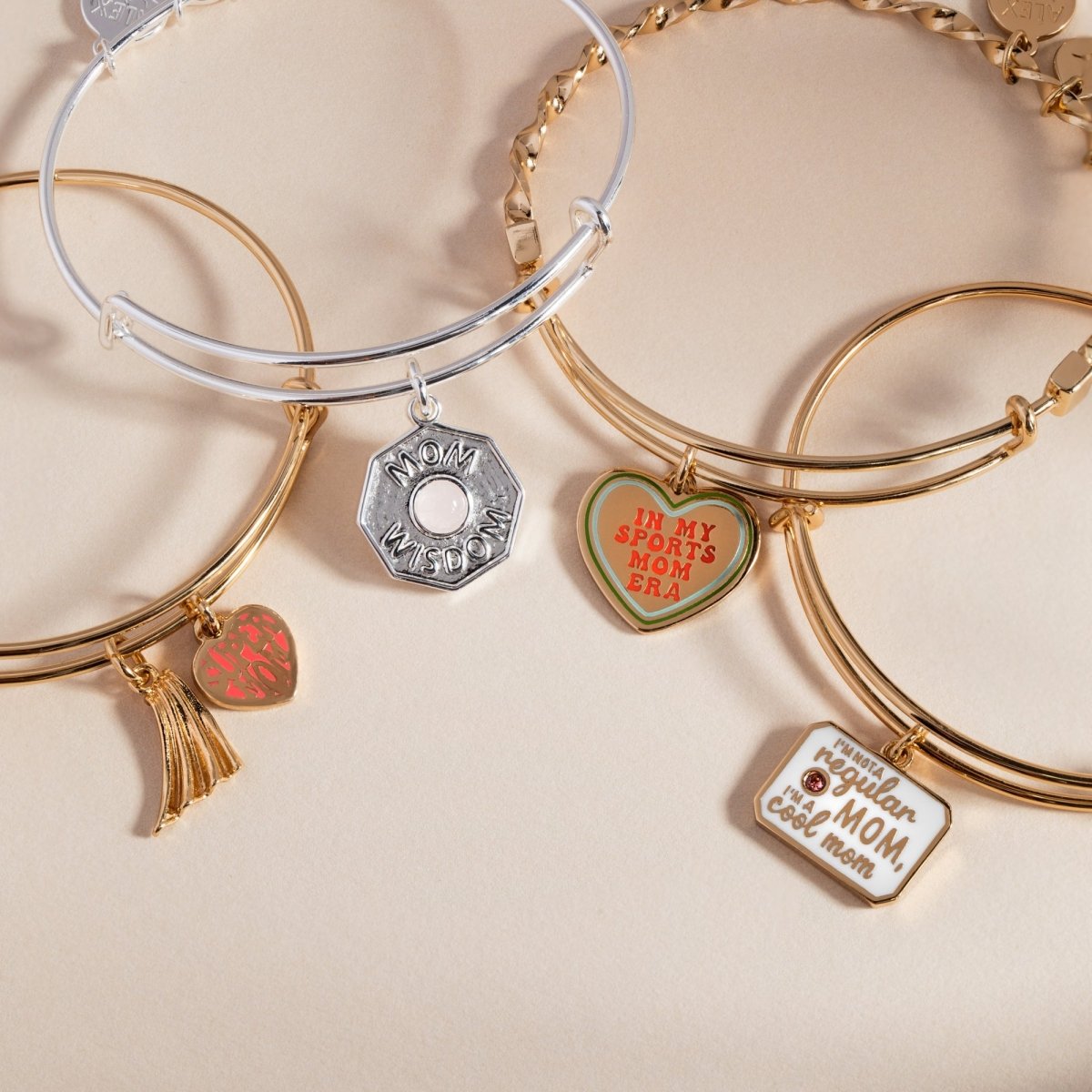 'Super Mom' Heart and Cape Charm Bangle - Willow & Luna