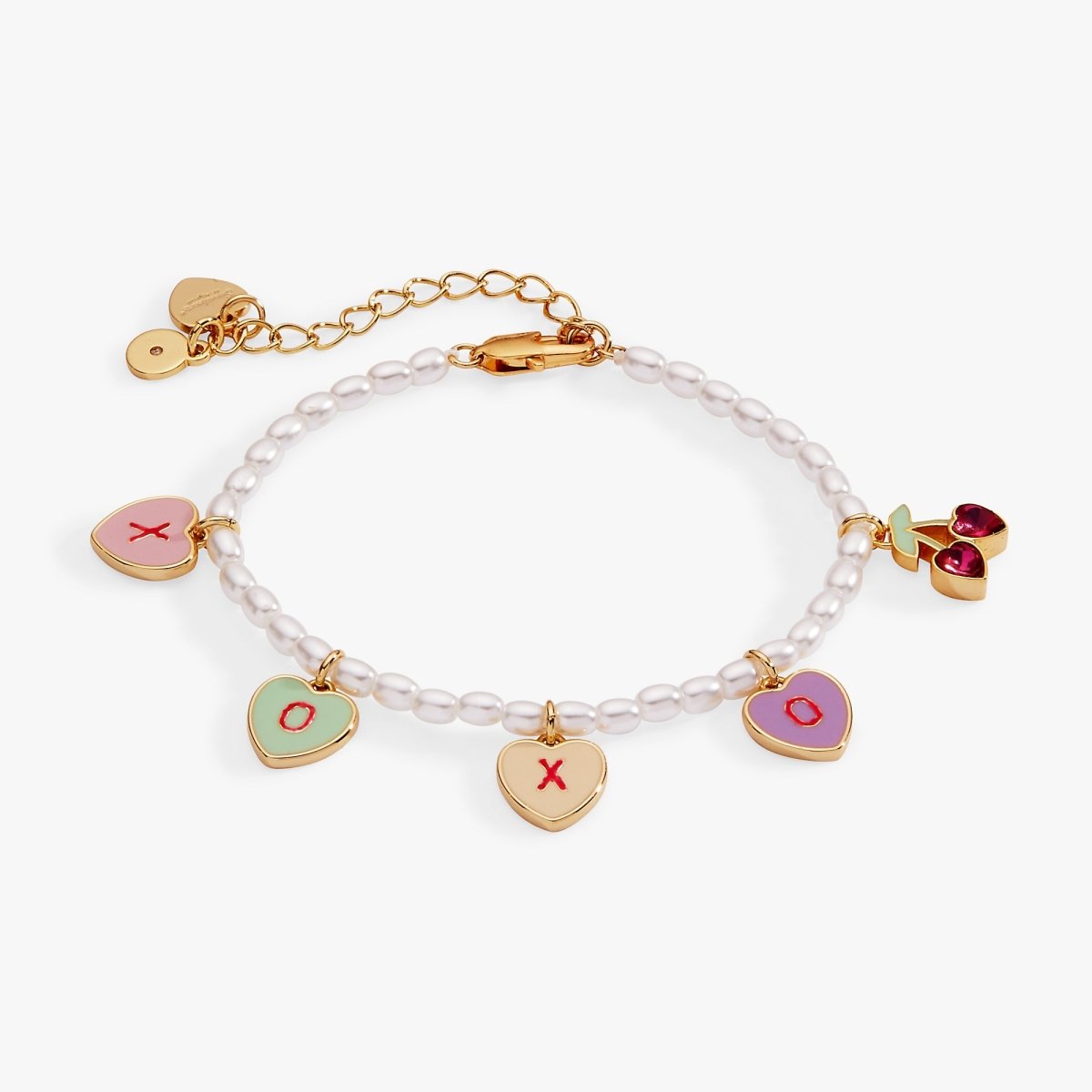 Sweethearts® ‘XOXO’ Heart Charm Beaded Pearl Bracelet - Willow & Luna