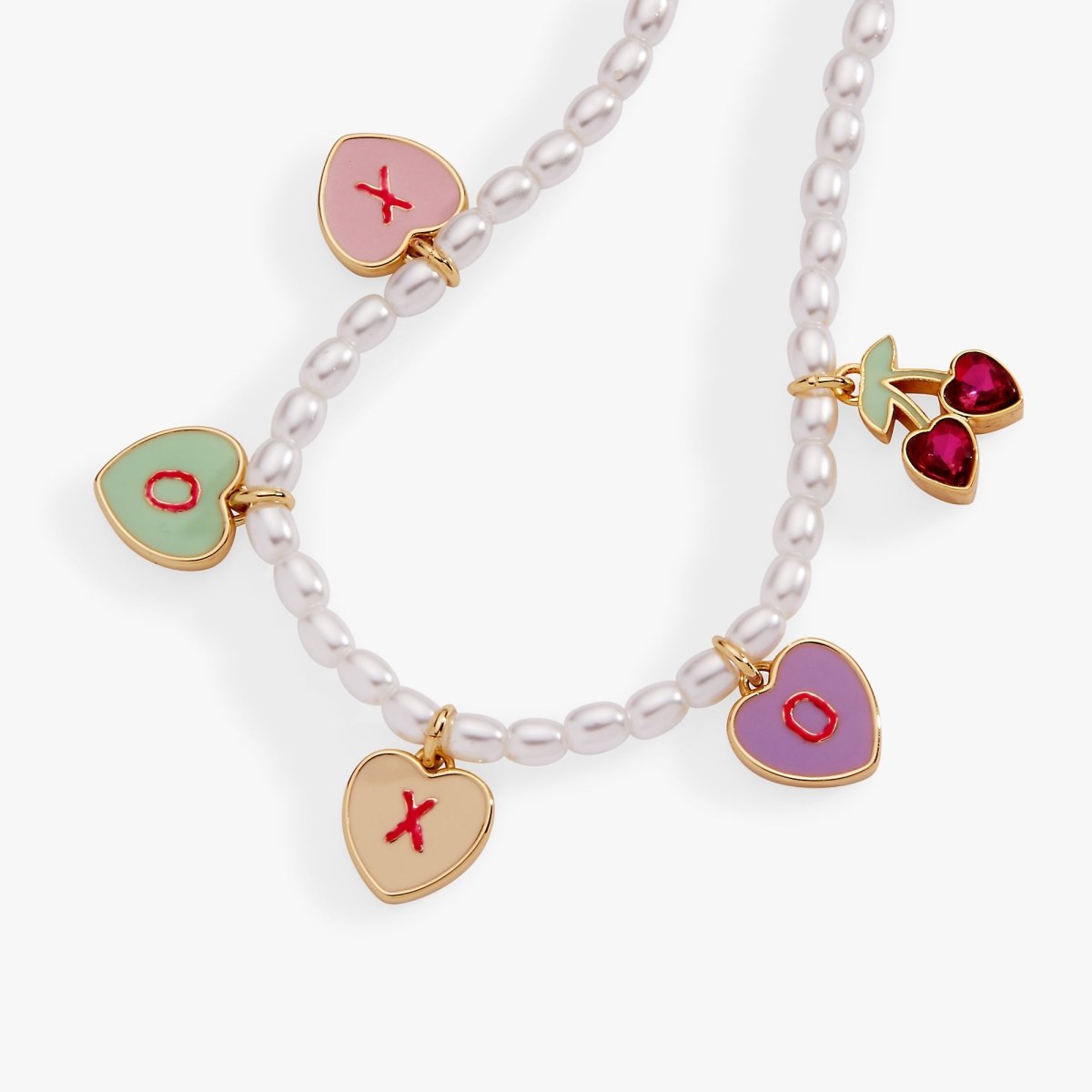 Sweethearts® ‘XOXO’ Heart Charm Beaded Pearl Bracelet - Willow & Luna