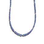 Tanzanite and Pearl Beaded Necklace Moon Cycle - Willow & Luna