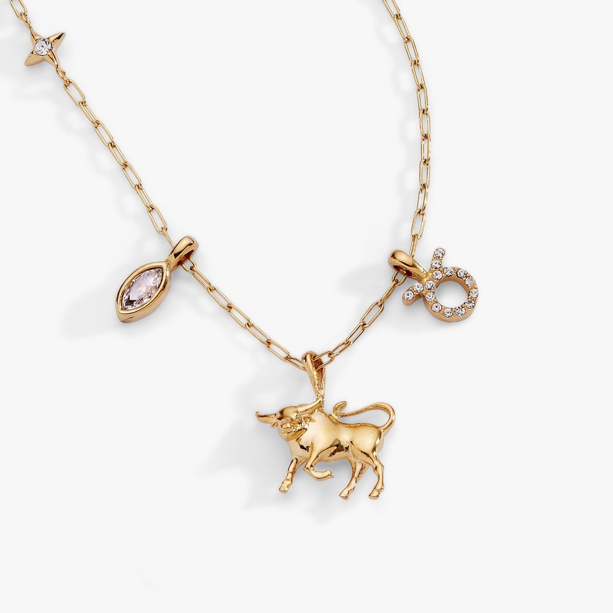 Taurus Zodiac Charm Cluster Necklace - Willow & Luna