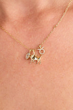 Taurus Zodiac Charm Cluster Necklace - Willow & Luna