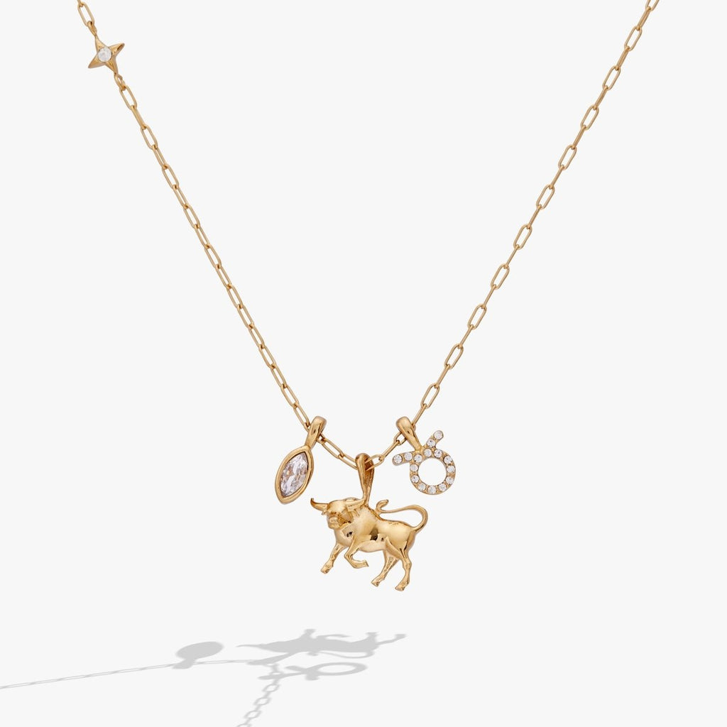 Taurus Zodiac Charm Cluster Necklace - Willow & Luna