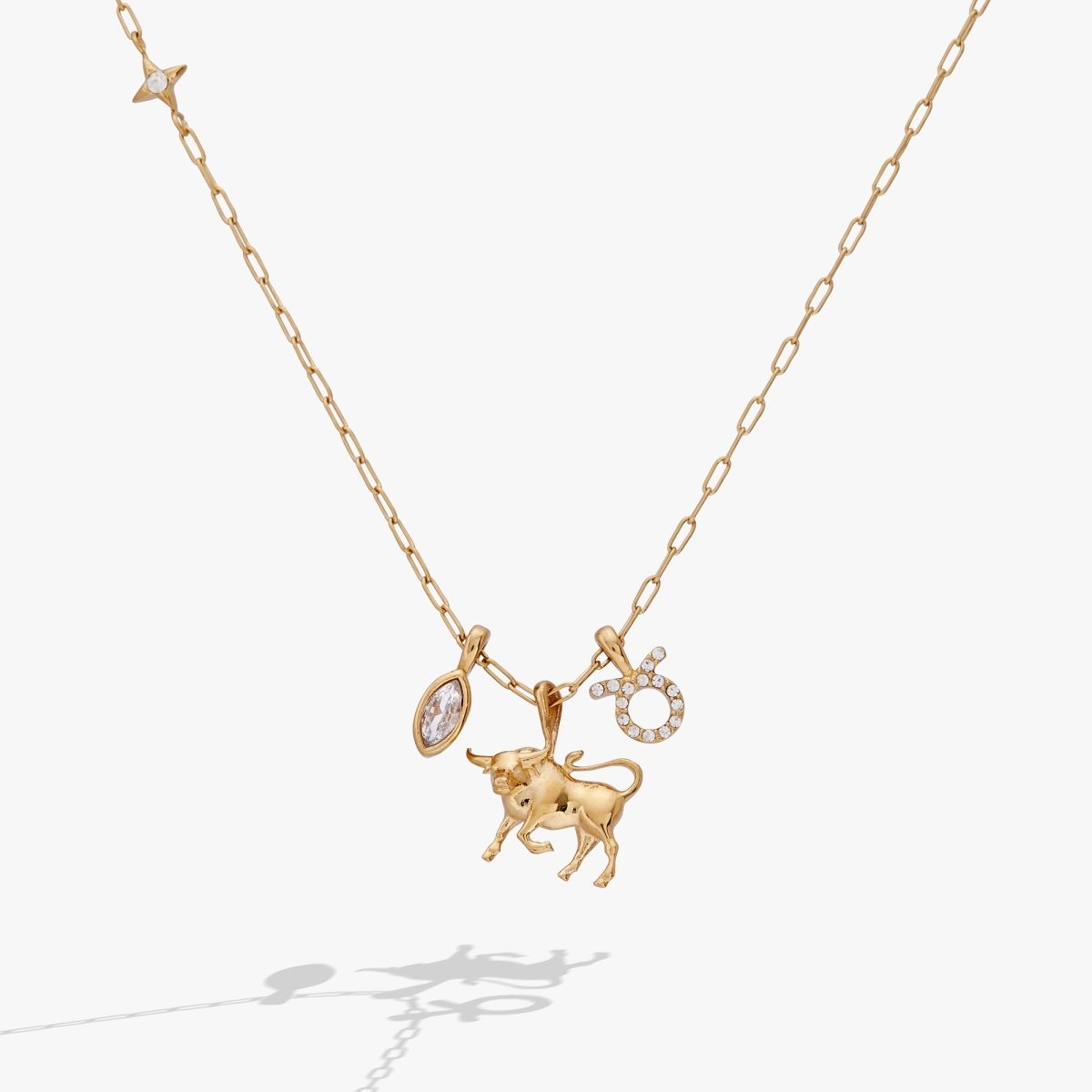 Taurus Zodiac Charm Cluster Necklace - Willow & Luna