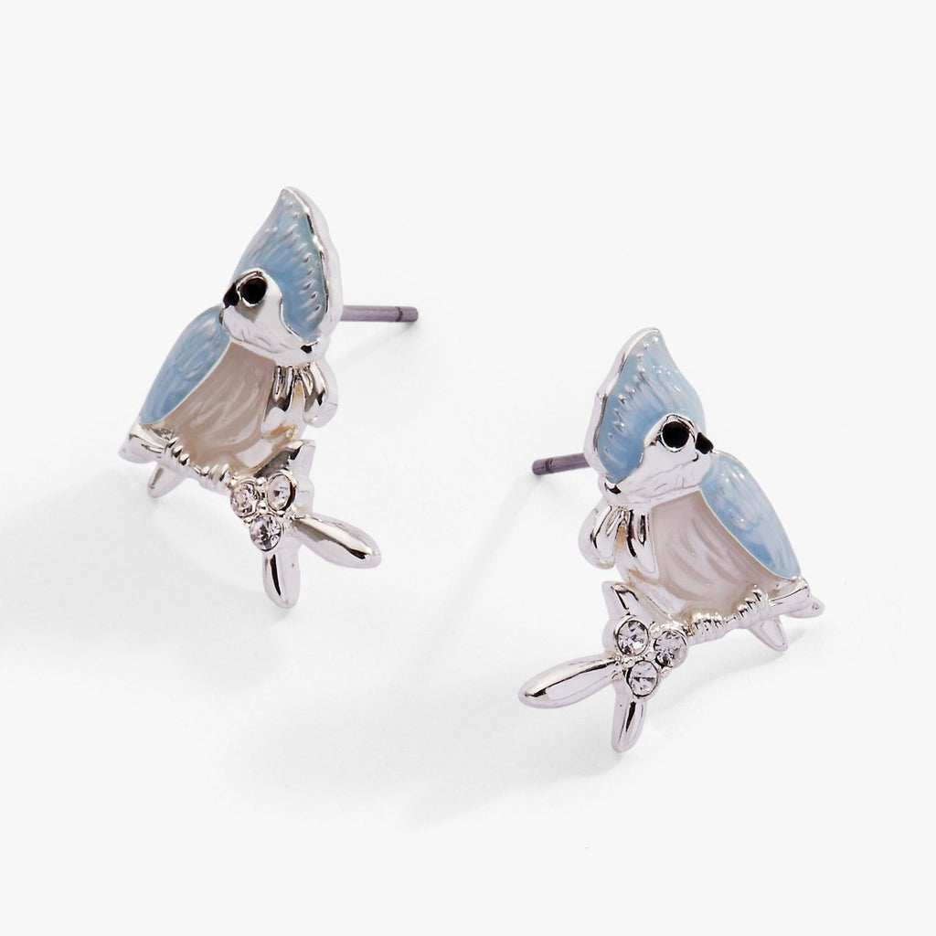 Tufted Titmouse Bird Stud Earrings - Willow & Luna