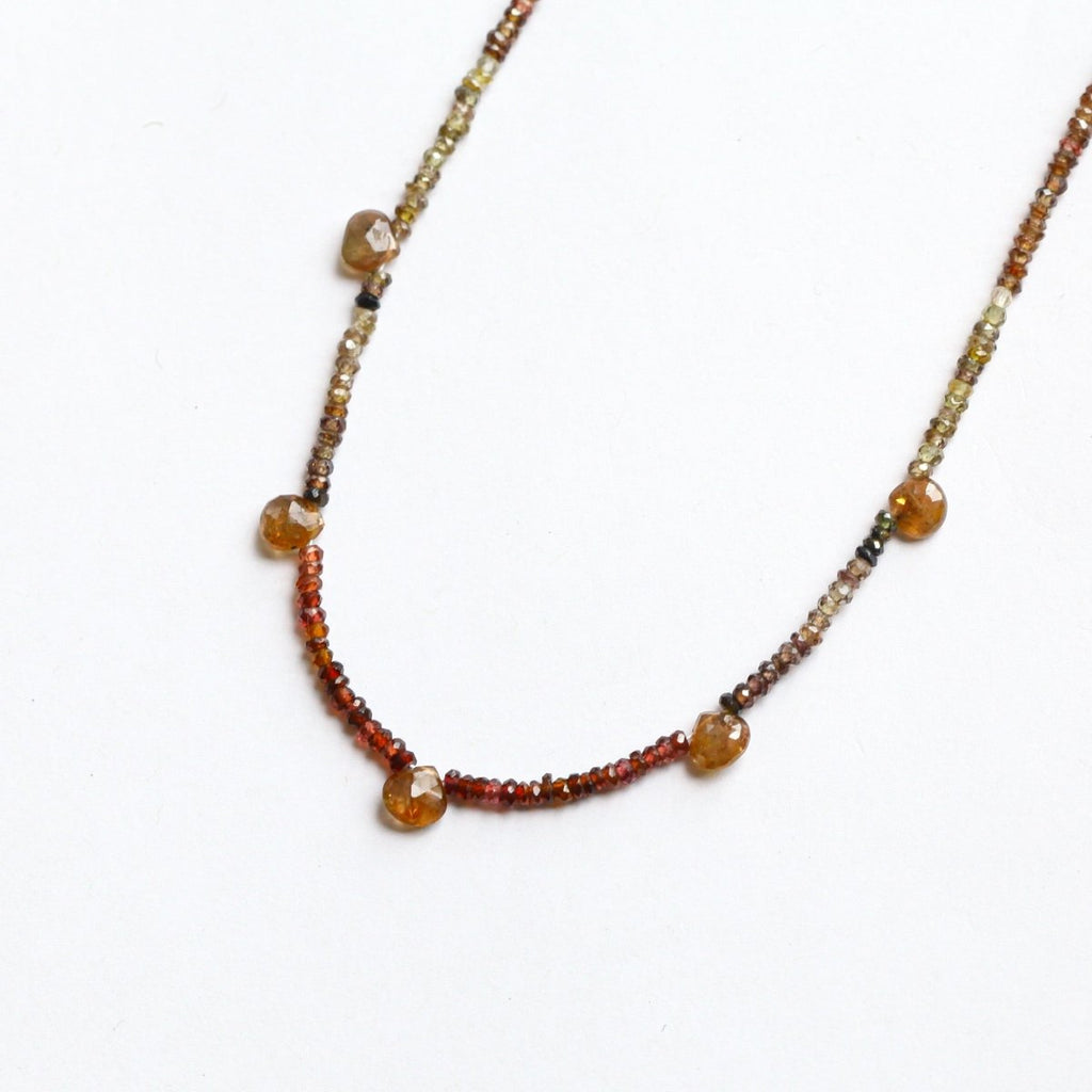 Tundra Sapphire and Andalusite Beaded Gemstone Necklace - Willow & Luna