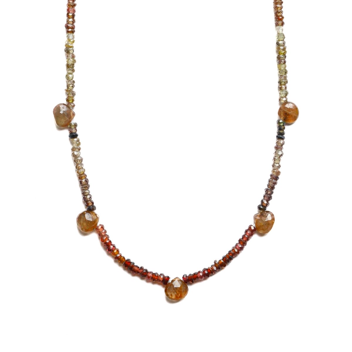 Tundra Sapphire and Andalusite Beaded Gemstone Necklace - Willow & Luna