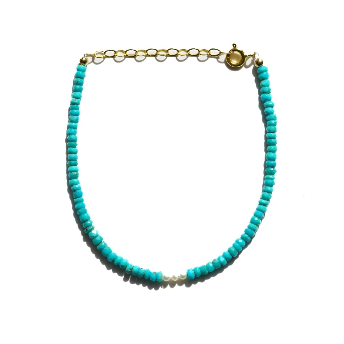 Turquoise and Pearl Beaded Bracelet - Willow & Luna